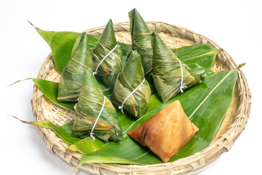 中国传统节日端午节粽子美食白底