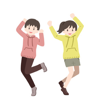 手繪卡通青少年