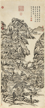 董邦達(dá)松澗云嵐圖