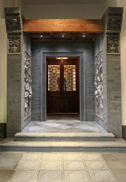 四合院中式砖雕门头仿古门楼厂家