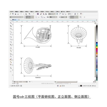 圆号cdr平面图立面图