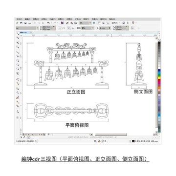 编钟cdr平面图立面图