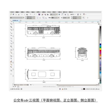 公交车cdr平面图立面图