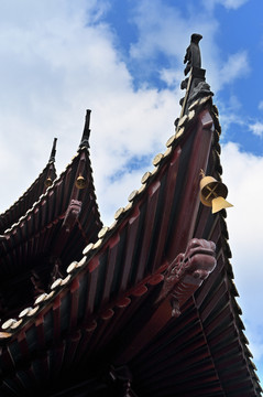 中式古建筑飞檐特写