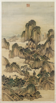 唐岱仿范寬筆意山水圖