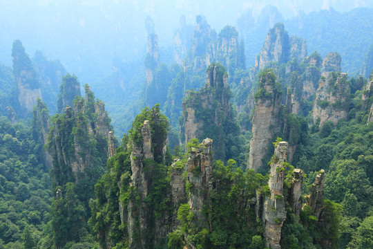 张家界石英砂岩峰景观