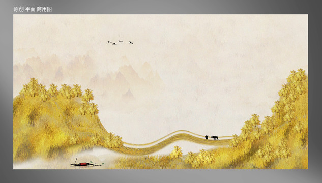 山水壁畫(huà)