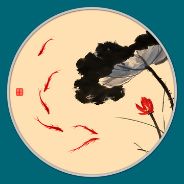 水墨魚