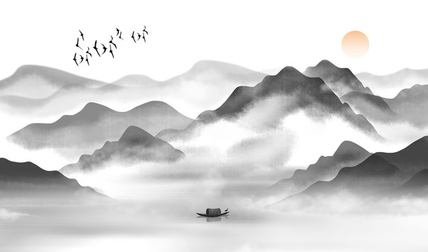 水墨山水畫(huà)