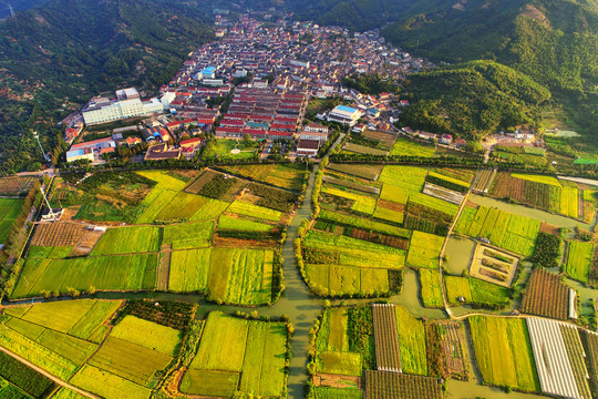 慈溪市龙山镇方家河头村航拍