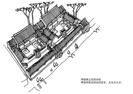 手绘四合院图纸