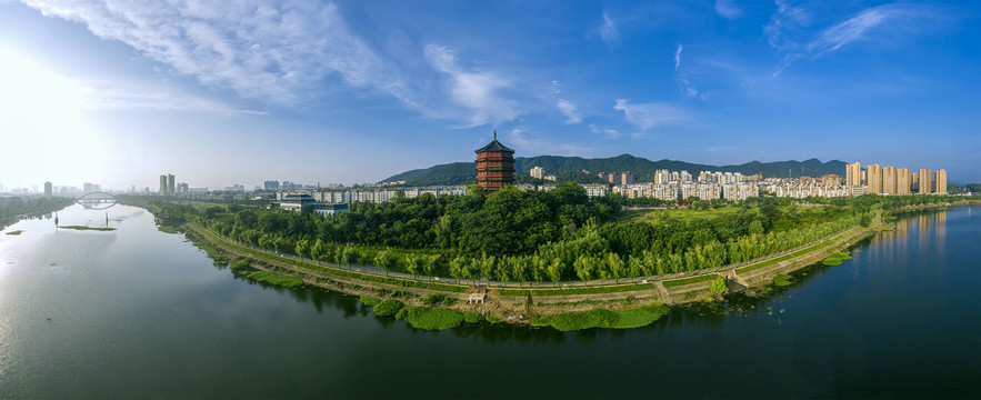 宽幅城市山水风光