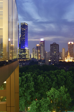 上海浦西城市建筑夜景