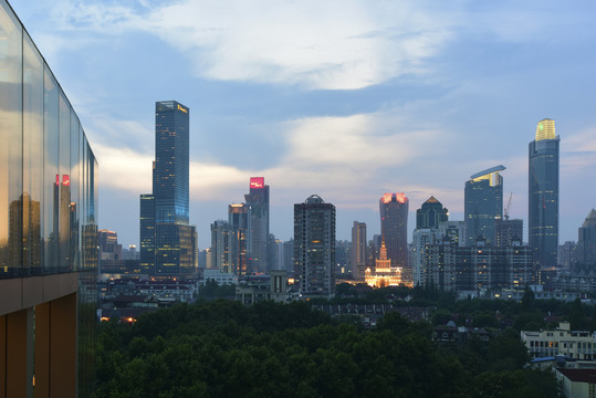 上海浦西城市建筑夜景