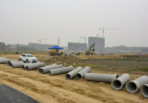 道路下水管建设