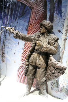 林海雪原东北抗日英雄雕像