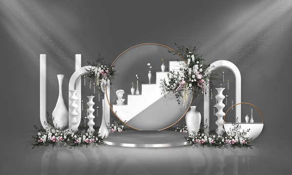 ins風(fēng)高級(jí)灰婚禮背景
