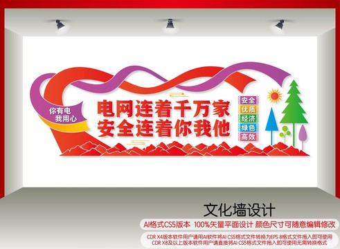 安全電網(wǎng)文化墻
