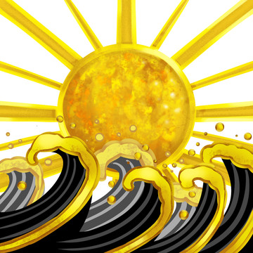 黑金中國風(fēng)太陽