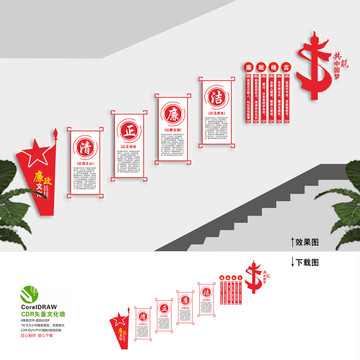 樓梯廉政文化墻