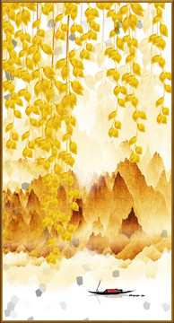 金色山水玄關(guān)