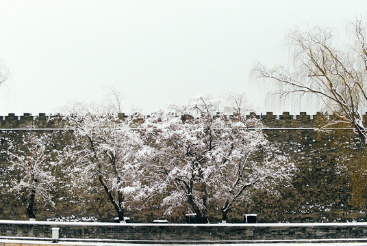 故宫城墙雪景