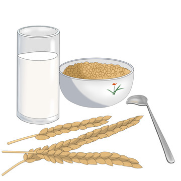 卡通牛奶燕麥