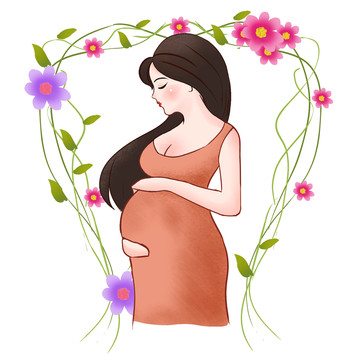 卡通孕婦人物