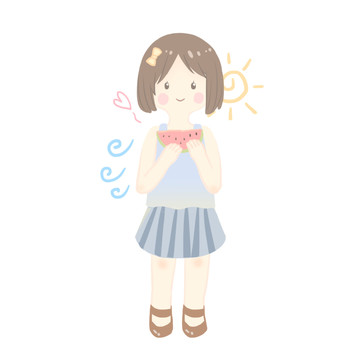 卡通夏季女孩