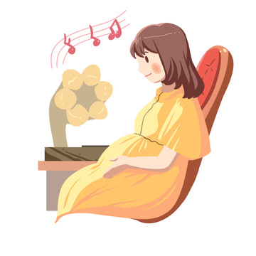 卡通母親節(jié)孕婦