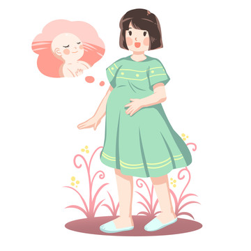 卡通母親節(jié)孕婦