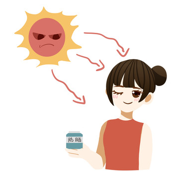 卡通防曬人物