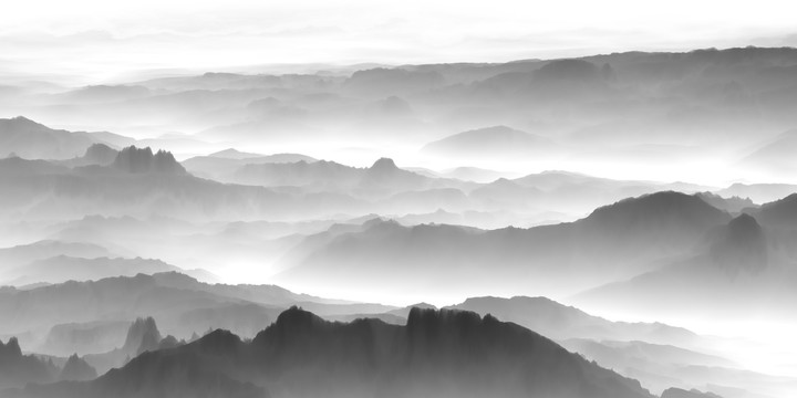 水墨山疊山