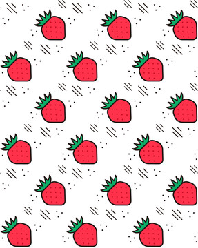 草莓无缝水果底纹背景