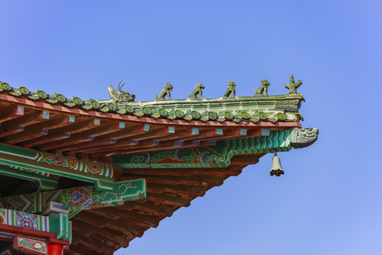 濟南大明湖公園匯波樓懸山式屋檐