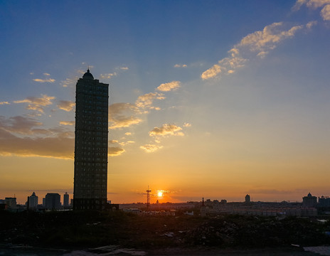 城市落日