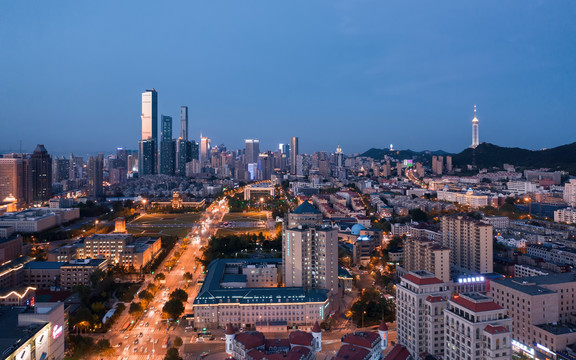 大连中山路人民广场夜景