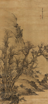 朱朗秋樹清泉圖