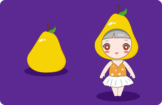 原創(chuàng)卡通水果梨女孩