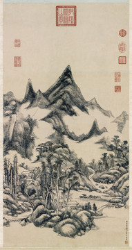 王原祁云壑流泉圖