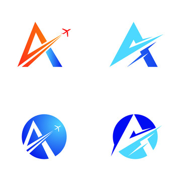 LOGO字母A飞机形状LOGO