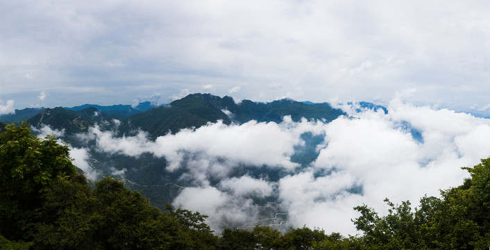 汉中龙头山云海高清宽幅全景图