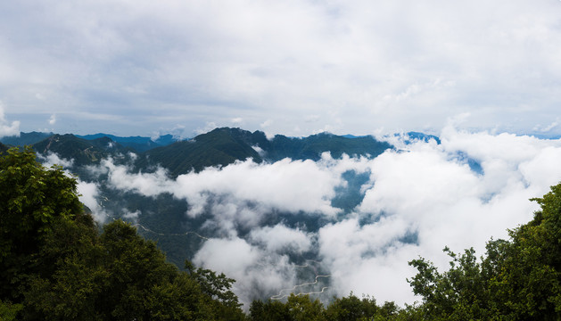 汉中龙头山云海高清宽幅全景图