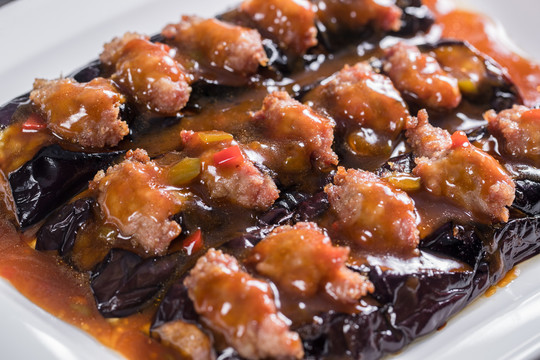 美食中国菜茄子肉