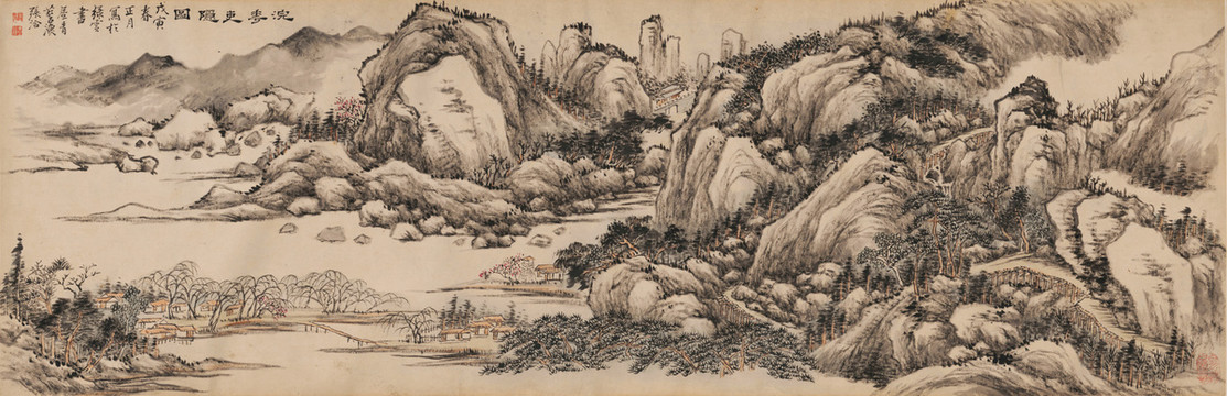 張洽浣花吏隱圖