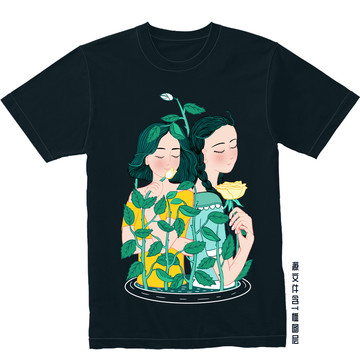 十二星座文藝女孩T恤圖案雙子座