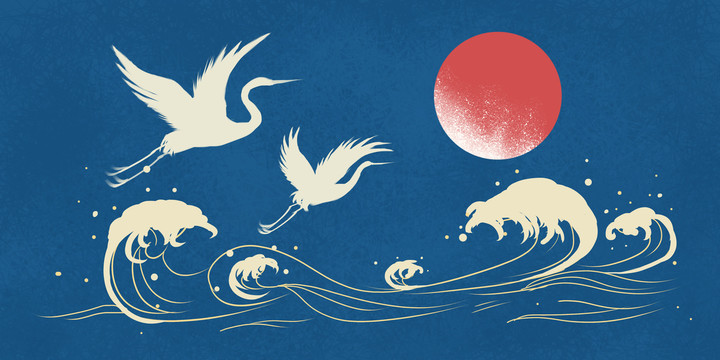 中秋節(jié)中國(guó)風(fēng)飛鶴中秋海報(bào)背景