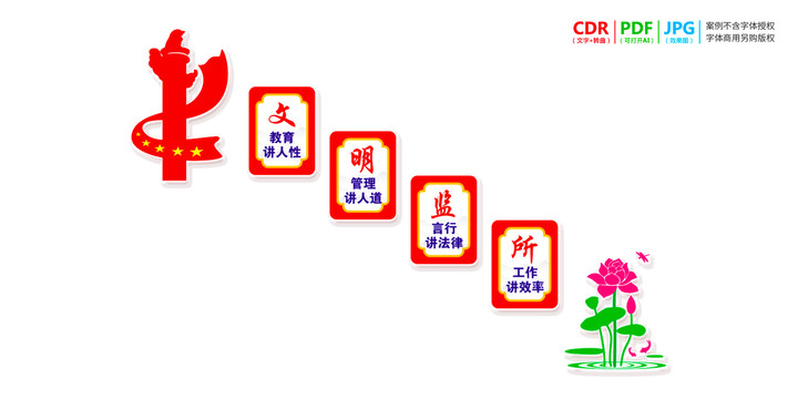 文明監(jiān)所樓梯樓道文化墻