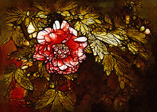 牡丹花油畫(huà)