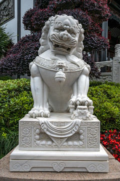 石狮子雕塑正面